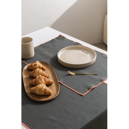 Really Nice Things Set Of 2 Contrast Edge Taupé Table Runners