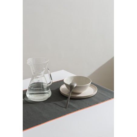 really nice things Set of 2 Contrast Edge Taupé table runners