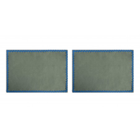 Really Nice Things Set Of 2 Wavy Aquamarine Table Placemats