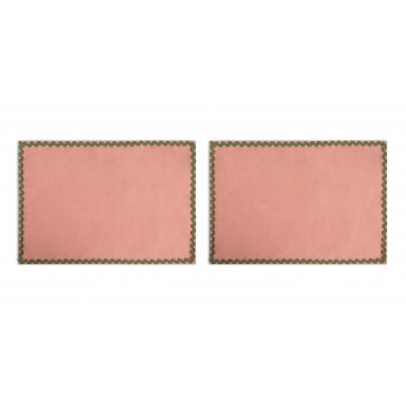 Really Nice Things Set Of 2 Wavy Pink Table Placemats