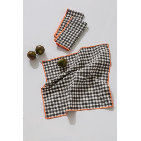 really nice things Set of 4 Contrast Vichy Black Napkins