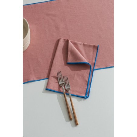 Really Nice Things Set Of 4 Napkins Contrast Edge Pink