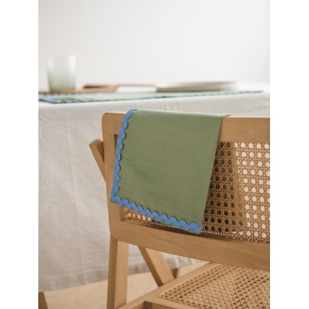 Really Nice Things Set Of 4 Wavy Aquamarine Napkins