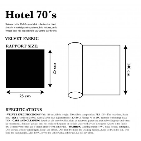 Really Nice Things Velvet 70's Four Fruits Printed Fabric