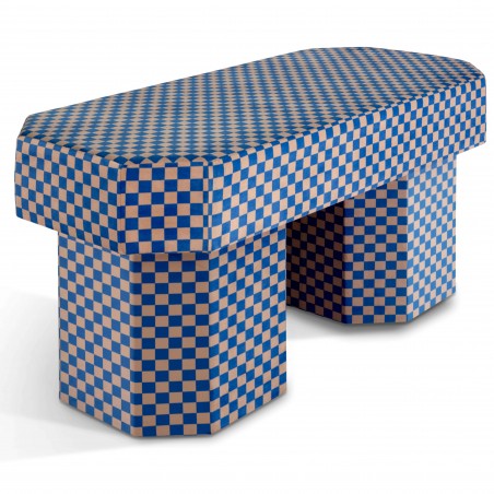 Really Nice Things Viva Bench Checkerboard Pink And Blue