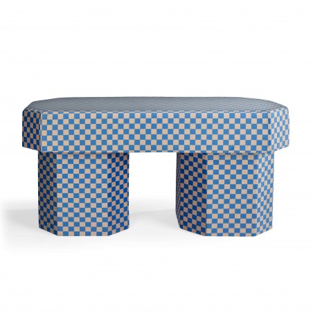 really nice things Viva Bench checkerboard pink and Blue