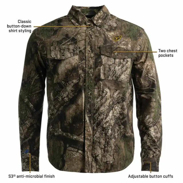 Realtree Blocker Outdoors Men's Fused Cotton Field Shirt| Realtree Camo