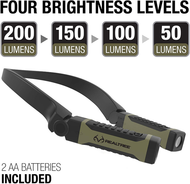 Realtree Bright Alkaline LED Neck Light For Hands-Free Lighting | Realtree