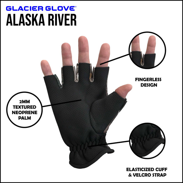 Realtree Glacier Glove Alaska River Fingerless Unisex Realtree Glove | EDGE