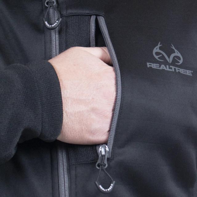 Realtree Habit Men's Black Hybrid Techshell Hunting Jacket | Realtree