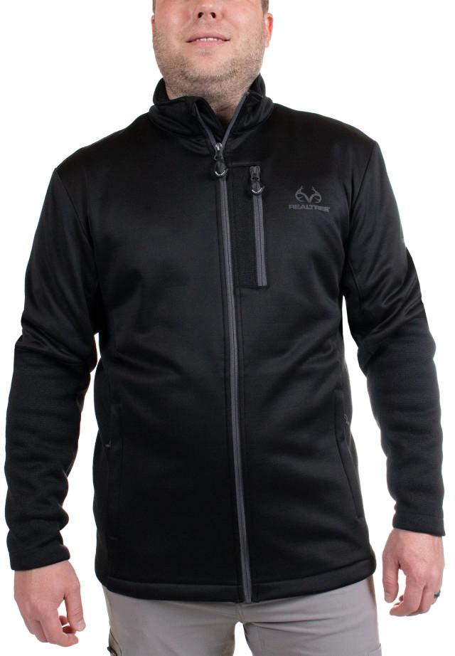 realtree Habit Men's Black Hybrid Techshell Hunting Jacket | Realtree