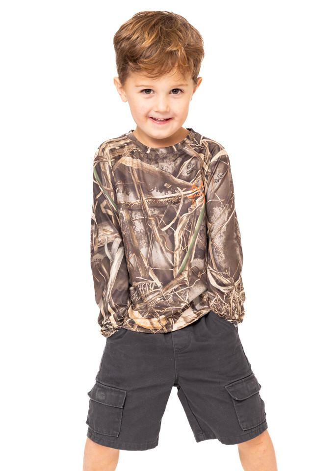Realtree Kid's Crew Long Sleeve Poly Camo Shirt | Realtree MAX-7
