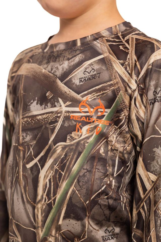 Realtree Kid's Crew Long Sleeve Poly Camo Shirt | Realtree MAX-7