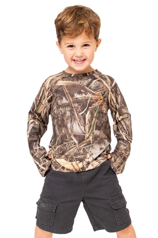 realtree Kid's Crew Long Sleeve Poly Camo Shirt | Realtree MAX-7