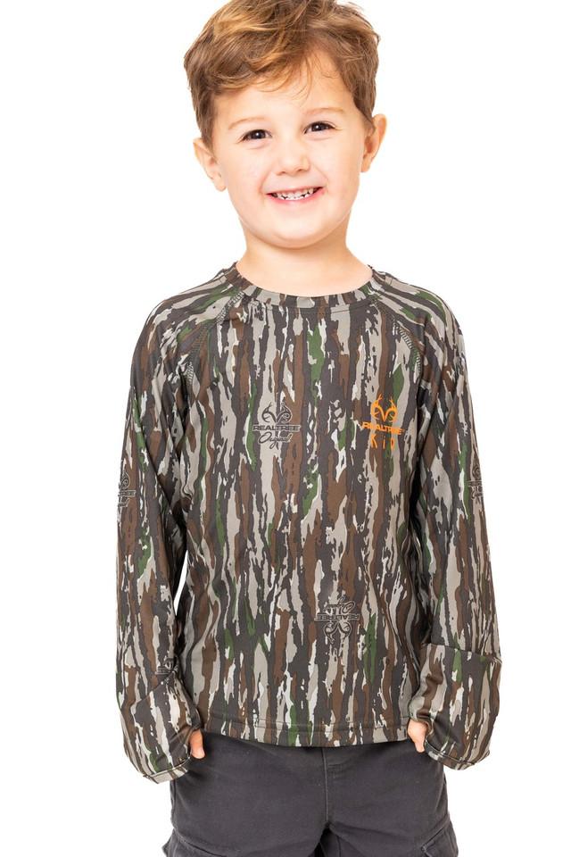 Realtree Kid's Crew Long Sleeve Poly Camo Shirt | Realtree Original