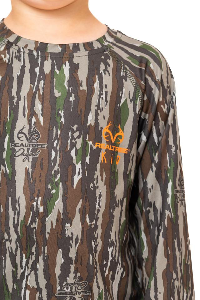 Realtree Kid's Crew Long Sleeve Poly Camo Shirt | Realtree Original