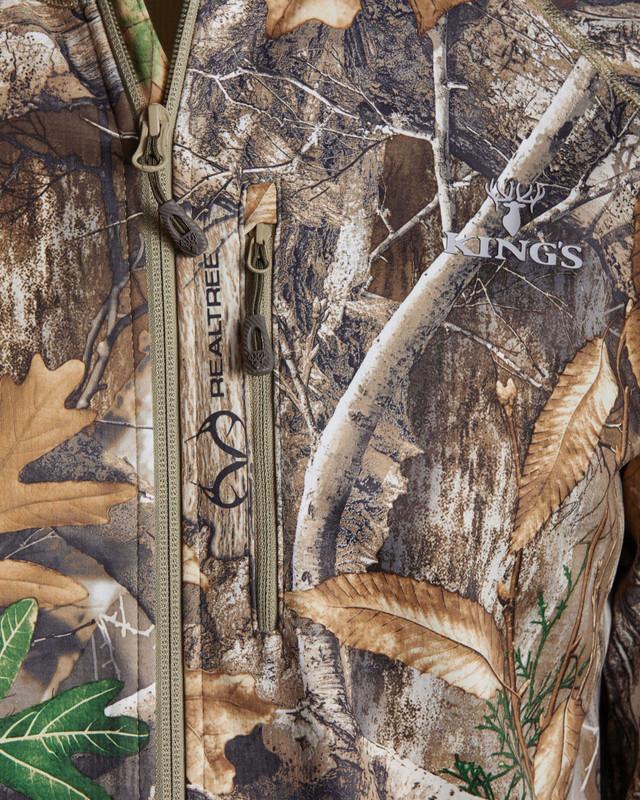 Realtree King's Camo Men's Hunter Grid Fleece Full Zip Hunting Hoodie | Realtree EDGE