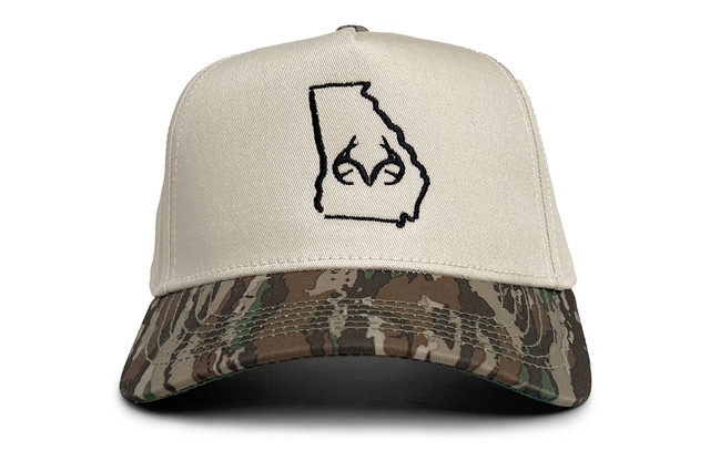 realtree Lost Hat Co. Unisex EA5Y Hybrid Black Georgia Logo Camo Hat | Realtree Original