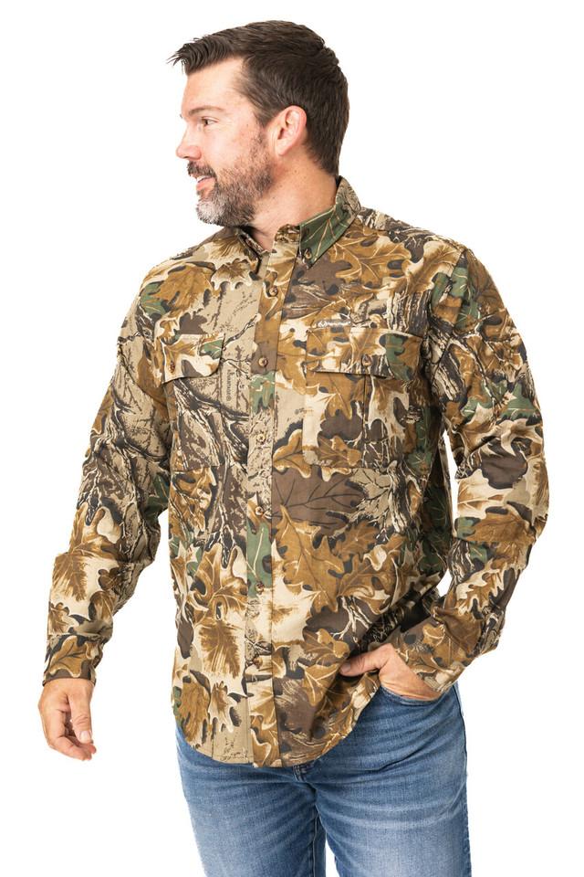 Realtree Men's Button Down Long Sleeve Hunting Camp Shirt | Realtree Advantage Classic