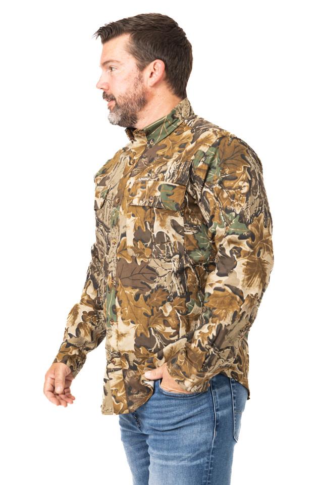 Realtree Men's Button Down Long Sleeve Hunting Camp Shirt | Realtree Advantage Classic