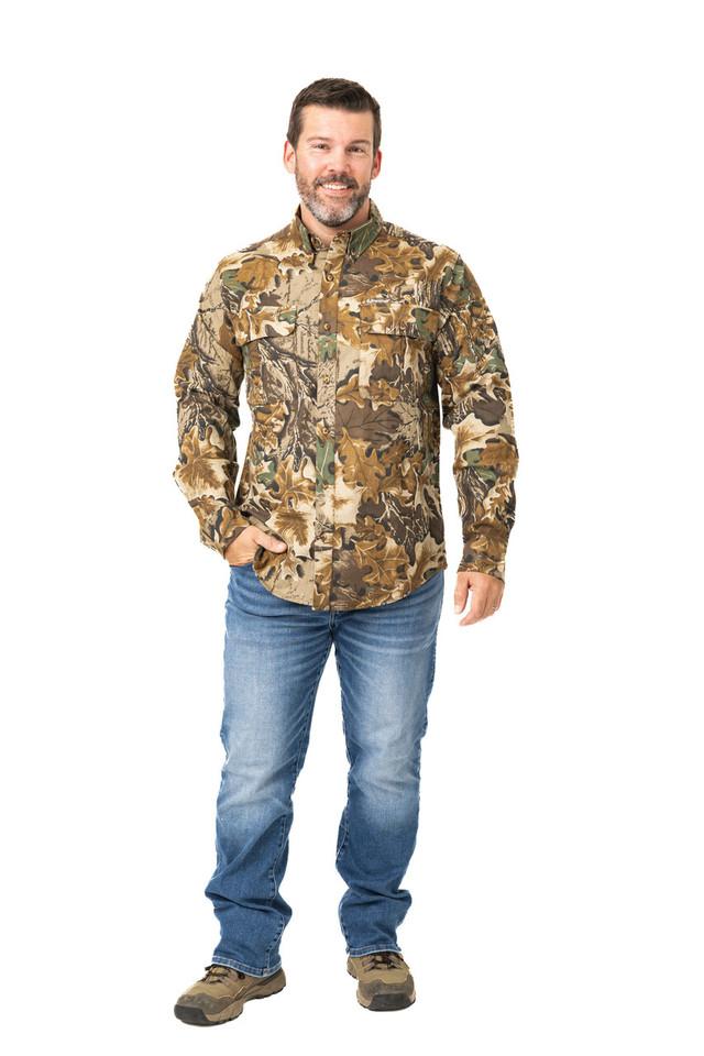 realtree Men's Button Down Long Sleeve Hunting Camp Shirt | Realtree Advantage Classic