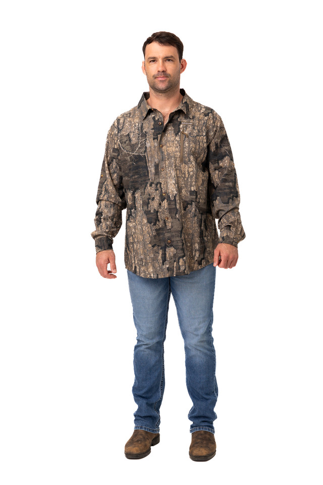 Realtree Men's Button Down Long Sleeve Hunting Shirt | Realtree Timber