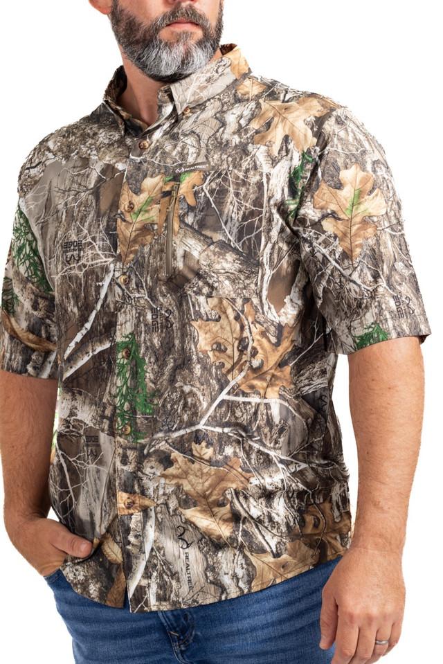 Realtree Men's Button Down Short Sleeve Poly Hunting Shirt | Realtree EDGE