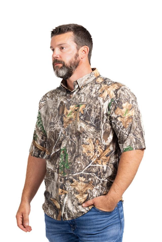 realtree Men's Button Down Short Sleeve Poly Hunting Shirt | Realtree EDGE