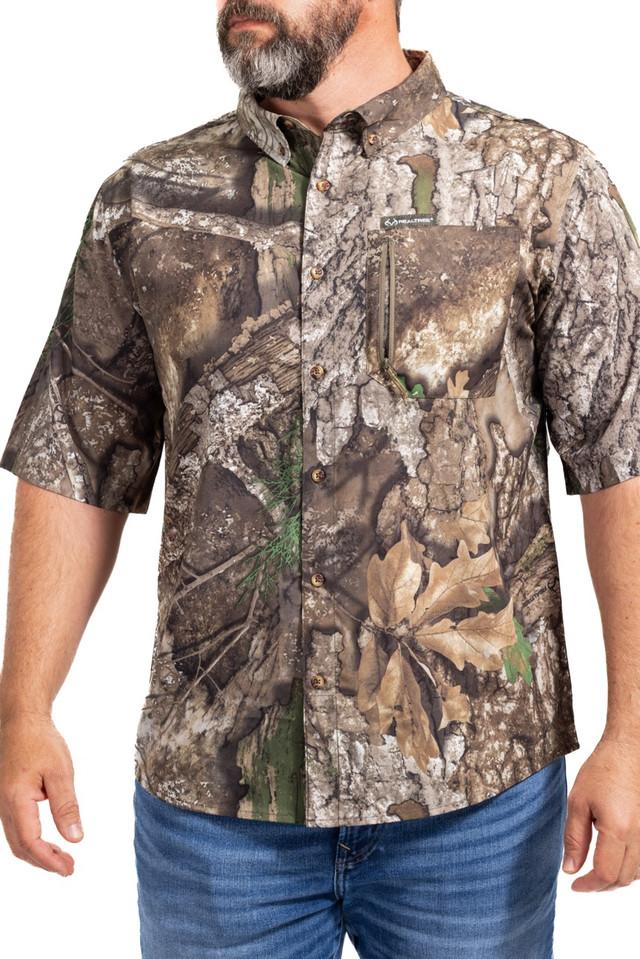 Realtree Men's Button Down Short Sleeve Poly Hunting Shirt | Realtree APX