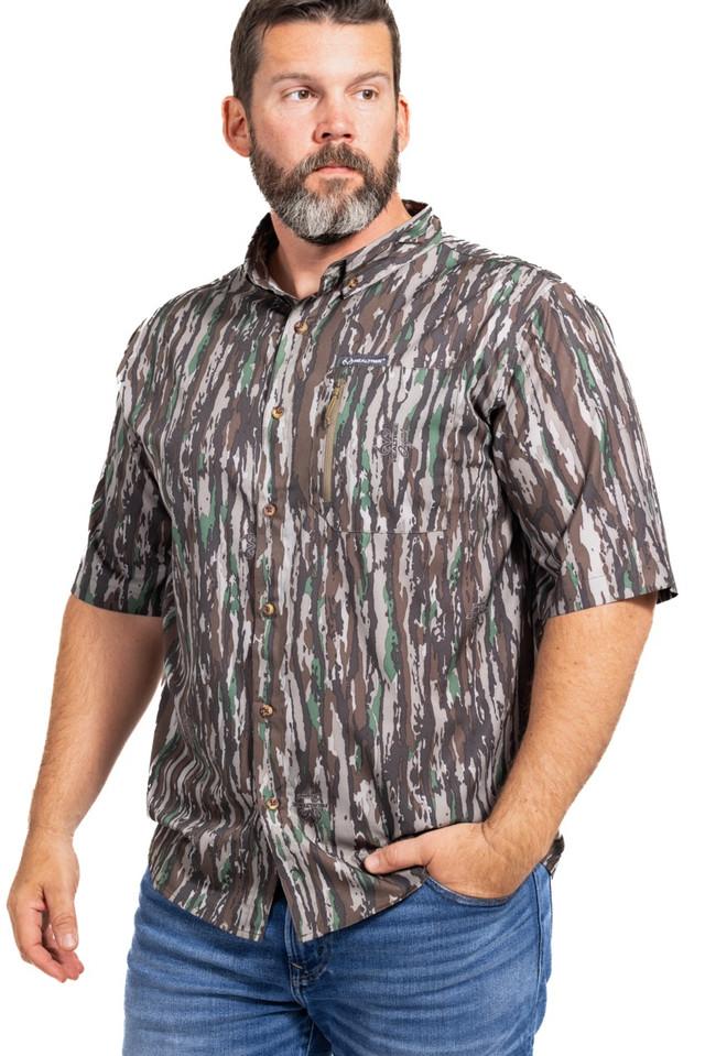 realtree Men's Button Down Short Sleeve Poly Hunting Shirt | Realtree Original