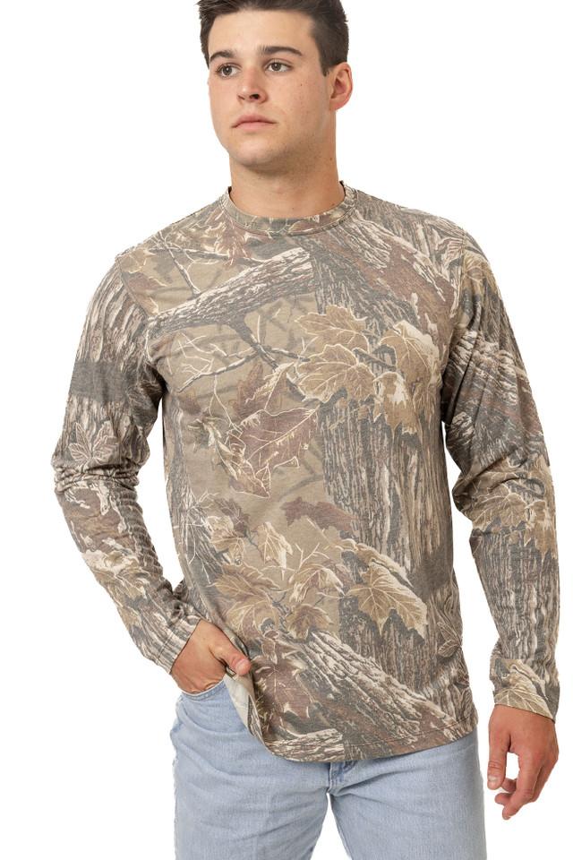 Realtree Men's Long Sleeve Tri-Blend Camo Shirt | Realtree XTRA Grey