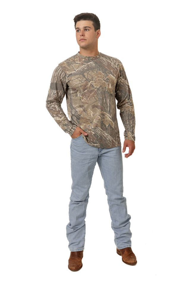 Realtree Men's Long Sleeve Tri-Blend Camo Shirt | Realtree XTRA Grey