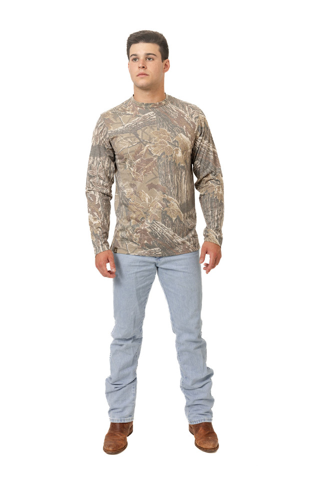 realtree Men's Long Sleeve Tri-Blend Camo Shirt | Realtree XTRA Grey