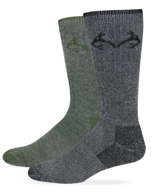 realtree Men's Merino Wool Blend Boot Socks 2 Pack | Realtree