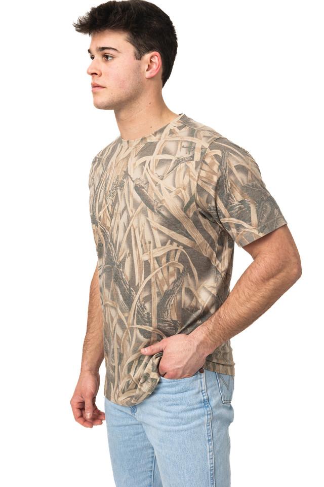 Realtree Men's Tri Blend Short Sleeve Crew Neck Camo Shirt | Realtree Wetlands