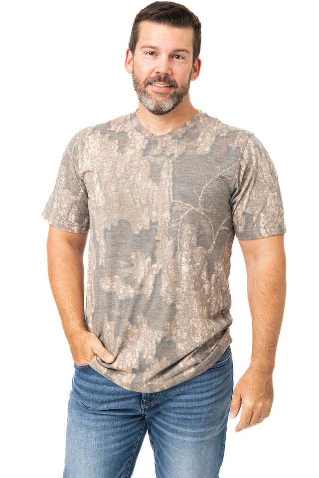 Realtree Men's Tri Blend Short Sleeve Crew Neck Camo Shirt | Realtree Timber