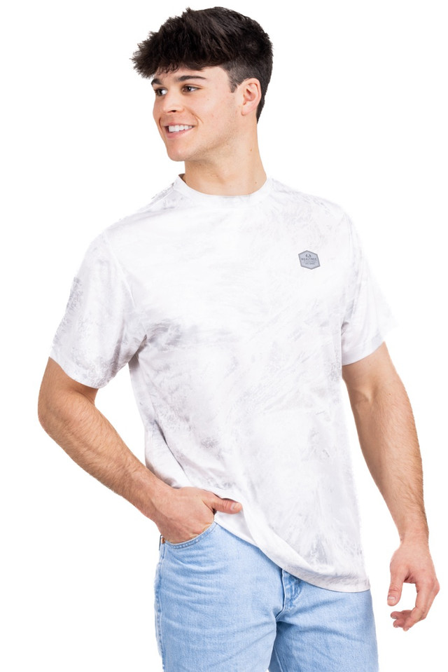 realtree Men's White Fishing Bass Master Performance Short Sleeve Shirt | Realtree Aspect