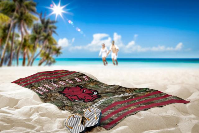 Realtree Northwest NCAA Arkansas Razorbacks Camo Beach Towel | Realtree EDGE