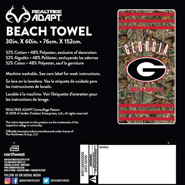 Realtree Northwest NCAA Georgia Bulldogs Camo Beach Towel | Realtree EDGE