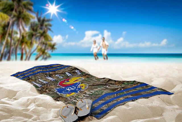 Realtree Northwest NCAA Kansas Jayhawks Camo Beach Towel | Realtree EDGE