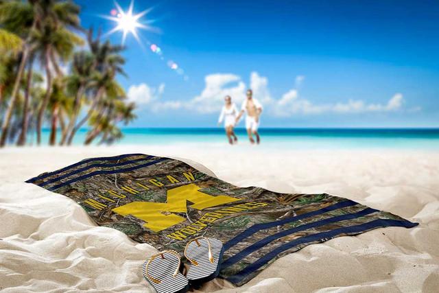 Realtree Northwest NCAA Michigan Wolverines Camo Beach Towel | Realtree EDGE