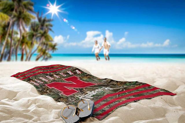 Realtree Northwest NCAA Nebraska Cornhuskers Camo Beach Towel | Realtree EDGE