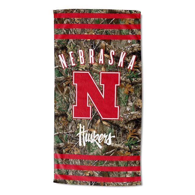 realtree Northwest NCAA Nebraska Cornhuskers Camo Beach Towel | Realtree EDGE