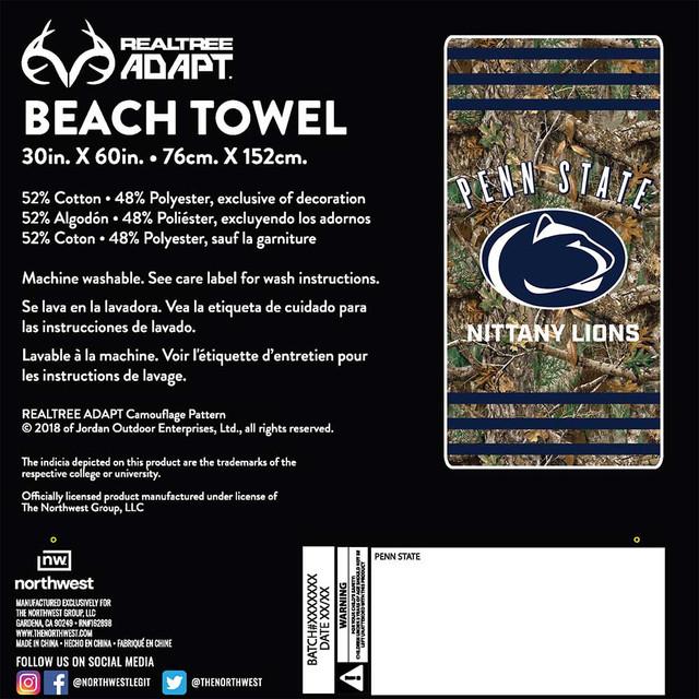 Realtree Northwest NCAA Penn State Nittany Lions Camo Beach Towel | Realtree EDGE