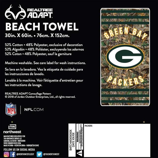Realtree Northwest NFL Green Bay Packers Camo Beach Towel | Realtree EDGE