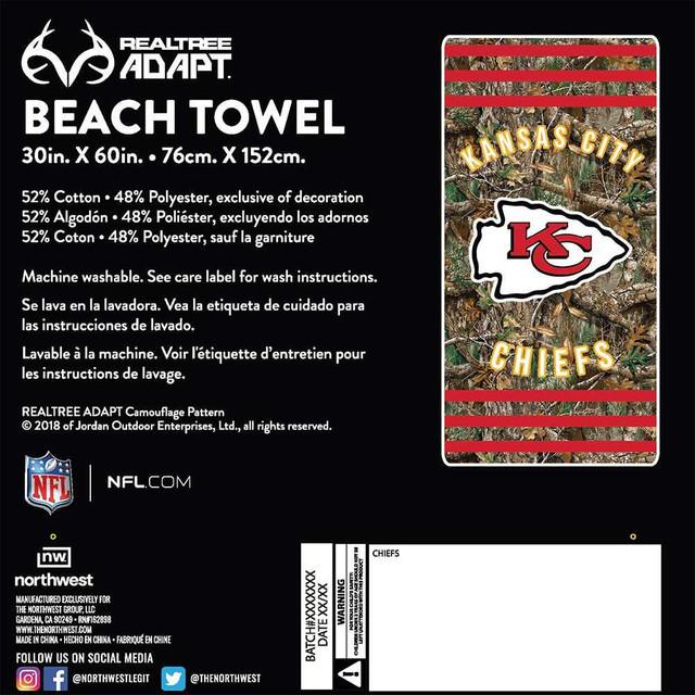 Realtree Northwest NFL Kansas City Chiefs Camo Beach Towel | Realtree EDGE