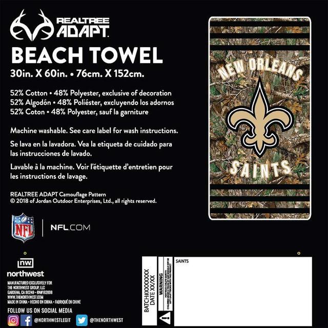 Realtree Northwest NFL New Orleans Saints Camo Beach Towel | Realtree EDGE
