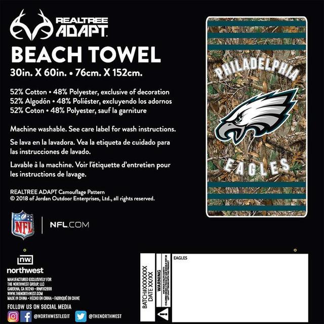 Realtree Northwest NFL Philadelphia Eagles Camo Beach Towel | Realtree EDGE