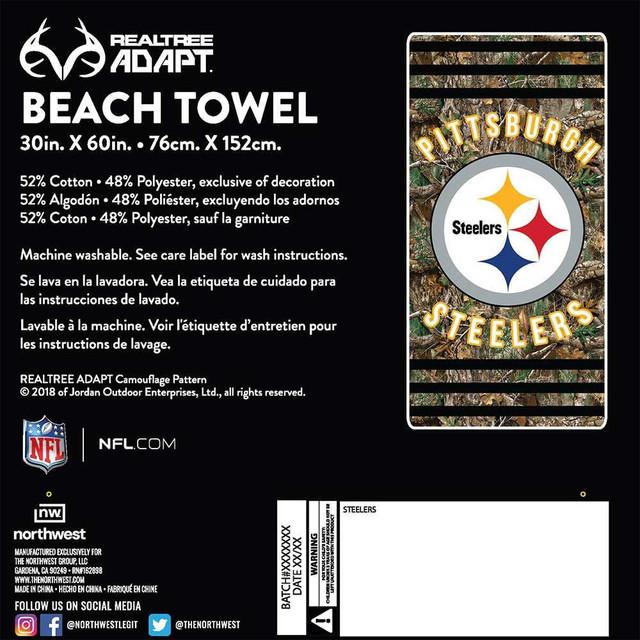 Realtree Northwest NFL Pittsburg Steelers Camo Beach Towel | Realtree EDGE