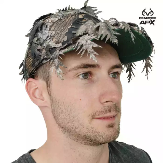 Realtree QuikCamo Men's 2-in-1 Leafy Hunting Face Mask & Ball Cap | Realtree Camo
